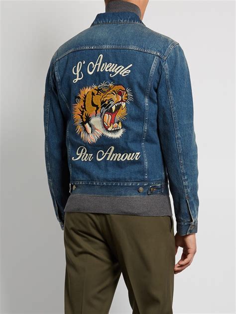 gucci men's bomber jackets|gucci men's denim trucker jacket.